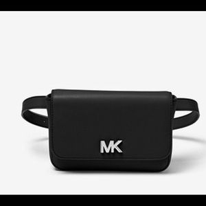 Mk black belt leather w gold MK logo No silver